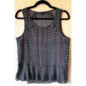 American Eagle Outfitters Sleeveless Blouse Medium Multicolor Light Weight Sheer